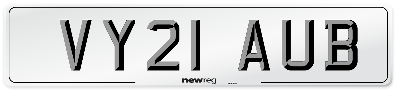 VY21 AUB Number Plate from New Reg